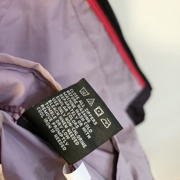 New Balance Womens Medium Jacket Windbreaker Ombré Red Full Zip Hood - Picture 3 of 8